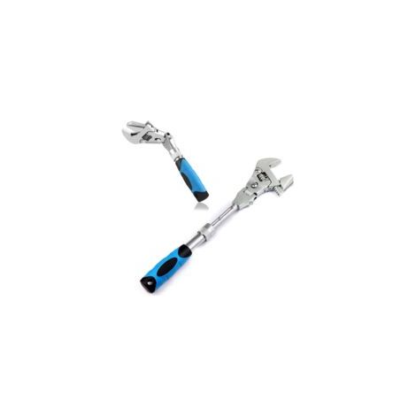 Clé à molette multifonction à cliquet 180° – Acier au chrome-vanadium – Ouverture 45mm – Longueur ajustable 10-12 pouces (1/5)