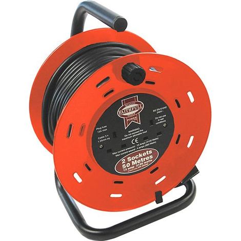 Faithfull Open Drum Cable Reel 240V 50m 13A