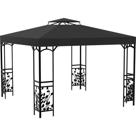 Wolketon Ersatzdach Pavillon 3x3m, Gartenzelt Dachabdeckung aus 300D Polyester, Pavillondach mit Kaminabzug für Garten & Party Anthrazit