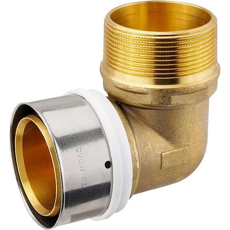 Pressfitting-Winkel 90° - 63 x 4,5 mm - 2 Zoll Außengewinde für MV-Rohr