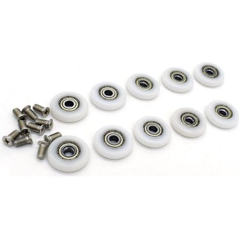 - Packung mit 10 Ersatzrollen für Duschkabinentüren - Durchmesser: 22 mm (1/5)