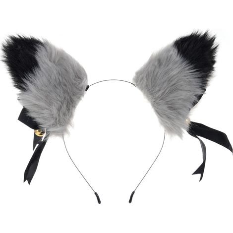 Pinza para el pelo con orejas de zorro de peluche, suave y esponjosa (para niñas y mujeres). (1/5)