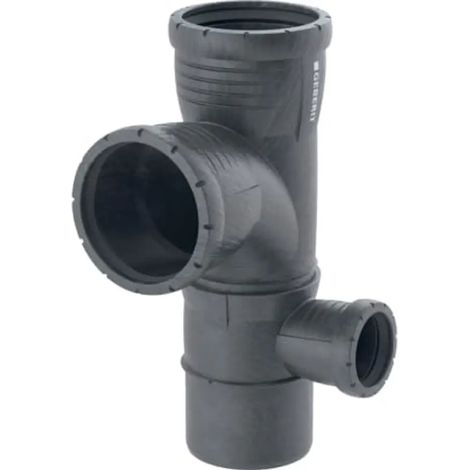 Geberit Silent-Pro Derivazione angolare a curva combinata 87,5° destra, DN 100 / 100 / 50, 393.565.14.1