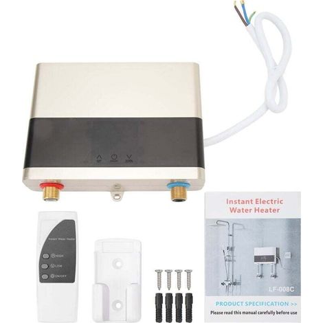 Trywise Chauffe-eau électrique, Réservoir Chauffe-eau électrique télécommandé 6000W Maison Appartement École Salon de Coiffure