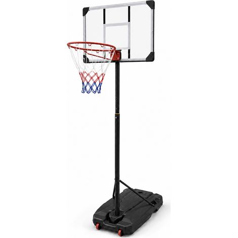 Canasta Baloncesto Portátil Regulable 1,6-2,1m Base con Ruedas (1/5)