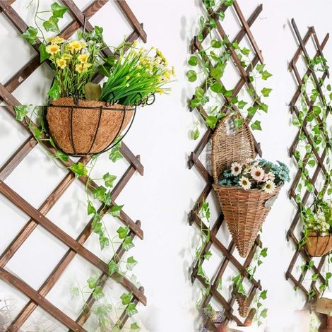 Expandable Wooden Garden Trellis 180x60cm Timber Climbing Plant Support Panel for Walls, Fences & Outdoor Use