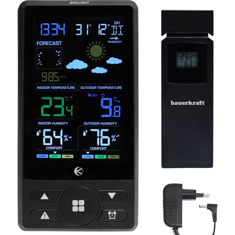 Stazione meteorologica wireless termometro barometro orologio sveglia previsioni