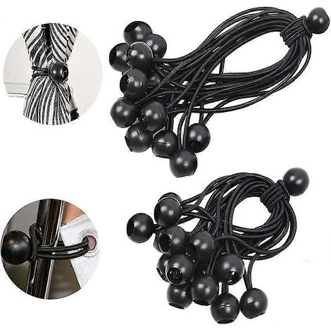 30 tendeurs en caoutchouc élastique avec boule noire (1/5)