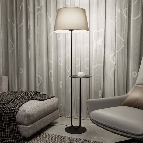 [GEBRAUCHT] B-Ware Hotel Stehlampe Stehleuchte schwarz beige Stoff Metall 150 cm (1/2)