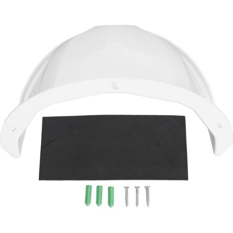 Protection anti-soleil et anti-pluie pour caméra de sécurité extérieure, compatible avec les caméras de surveillance dôme PTZ (blanche). (1/5)