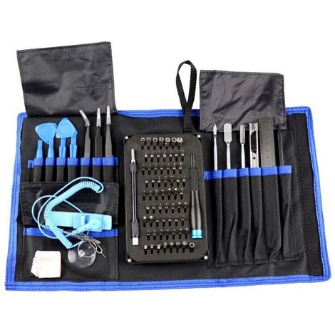 Kit de réparation professionnel, outil 85 en 1, multifonction, CR-V, alliage d'aluminium, multicolore
