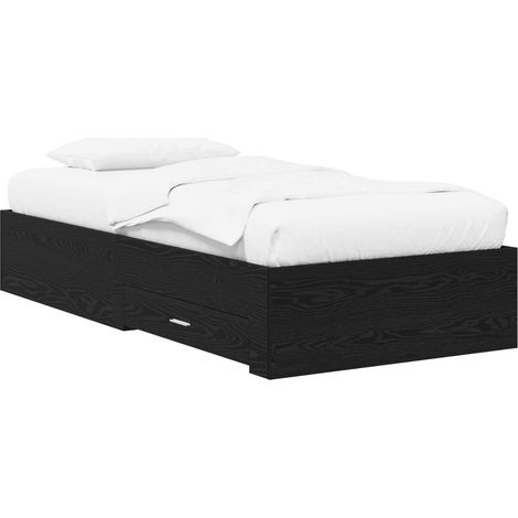 Estructura de cama con cajón Roble Negro Madera de ingeniería vidaXL