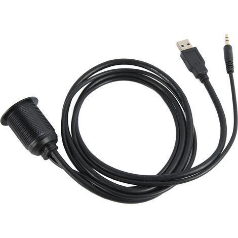 Câble USB 3.0 et Jack Audio 3.5mm pour Autoradio Voiture et Moto - Montage Flush, Transfert Haut Débit et Connexion AUX, Plug & Play (1/5)