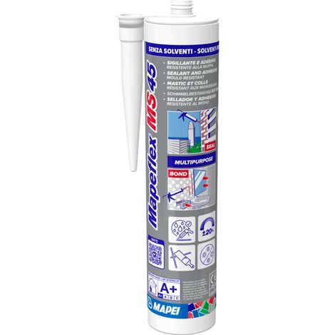 Mastic polymère hybride pour collage flexible et calfeutrement des joints MAPEFLEX MS 45 113 GRIS CARTOUCHE 300 ML - MAPEI - 6PB011343