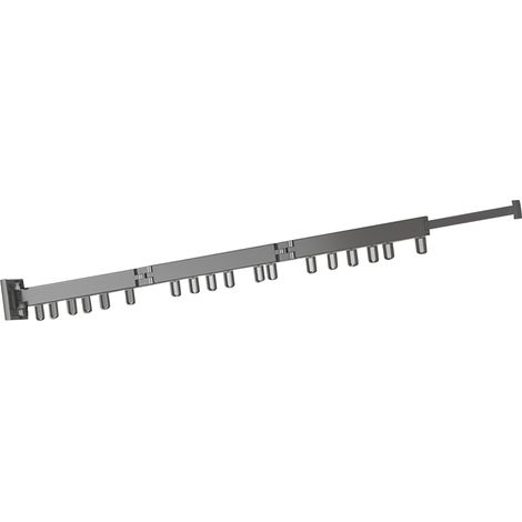 Ausziehbarer Wäschetrockner aus Aluminiumlegierung, Wandmontage ohne Bohren, dreifach faltbar mit Drehring für Balkon (1/5)