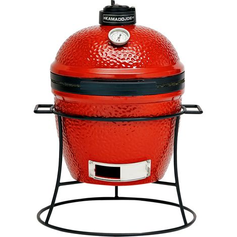 Barbecue charbon kamado Joe Jr – Support en fonte – Grille inox 34 cm – Cuisson indirecte avec déflecteur céramique – Thermomètre intégré (1/5)