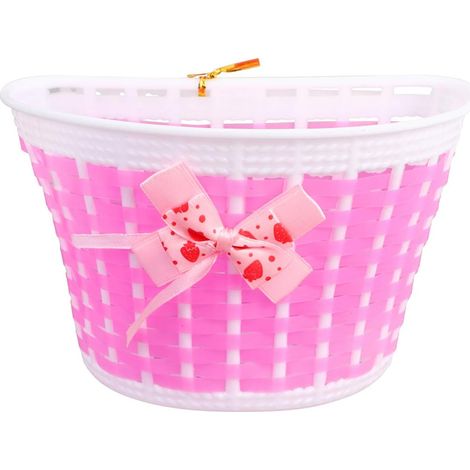 Set Transporter Garçon Filles Trottinette pour D'accessoires et Bleu en Plastique Comprenant Sonnette, Panier Rose, Rubans Colorés pour Habiller Facilement Couleur Aléatoire (1/5)