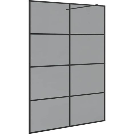 Walk-in Duschwand Schwarz 140 x 195 cm Gehärtetes Glas vidaXL