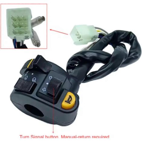 Para bocina, faro, luz antiniebla, intermitente, ATV, scooter, triciclo, interruptor Edición 0724 (1/4)