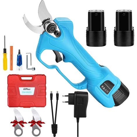 Professionelle Elektrische Gartenschere, 2 wiederaufladbare Lithium-Batterie 2000 mAh, 25 mm (0,98 Zoll) Schnittdurchmesser, für das Schneiden von Ästen im Garten, 6-8 Stunden Arbeitszeit (1/5)