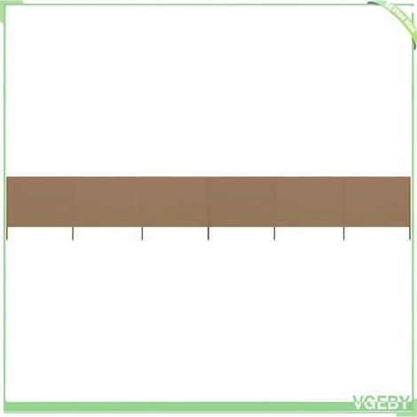 Paravent 6 panneaux pliable - FAFEICY - 44546 - Taupe - 800 x 80 cm - Textile non tissé & poteaux bois (1/5)