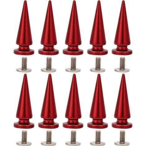 10 pièces Rivets en Cuivre 26mm avec Vis pour Sacs et Chaussures en Cuir DIY (Rouge) (1/5)