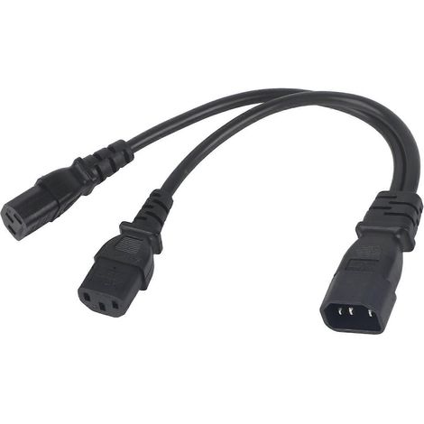 Cordon d'alimentation IEC320 C14 vers 2 prises femelles C13, répartiteur en Y 1 entrée 2 sorties, 2500W 10A, câble prolongateur pour écrans LCD (1/5)