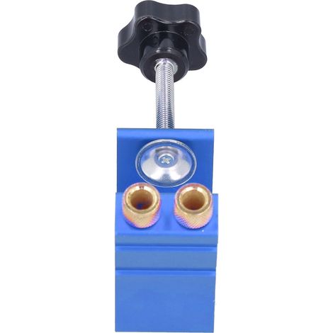 Gabarit de perçage oblique à 15° pour le travail du bois, kit de perçage pour chevilles, accessoire de menuiserie bleu (1/5)
