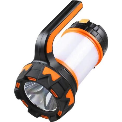 lampe Portable Led Rechargeable Par Usb (orange), Lampe De Camping 3000 Mah, Projecteur Portable Led, Super Puissant, 6 Modes D'clairage De Campin