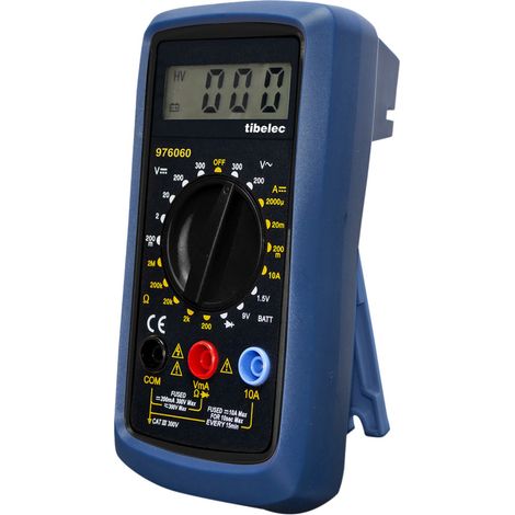 Multimètre digital compact, 5 fonctions, 300V, cat III, garantie 3 ans - Tibelec (1/5)