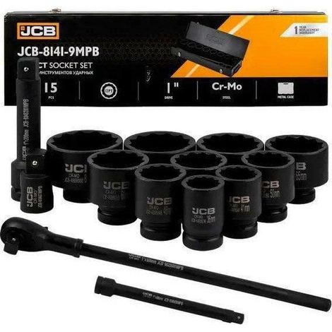 JCB Kit d outils à percussion métal 15 pièces