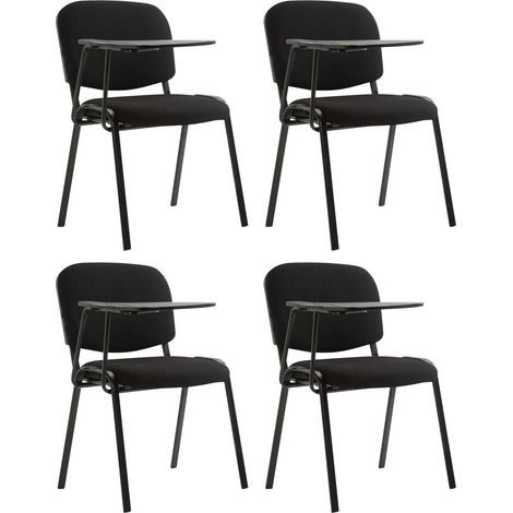 4er Set Stuhl Ken mit Klapptisch Stoff schwarz