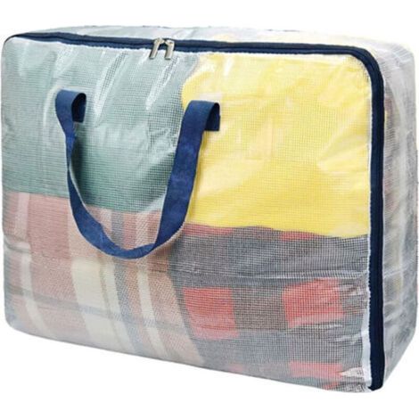 Sacs de rangement transparents avec fermeture éclair, très grande capacité de 75 L - Rangement sous le lit pour vêtements, literie, couettes, jouets, oreillers et couvertures (1/4)