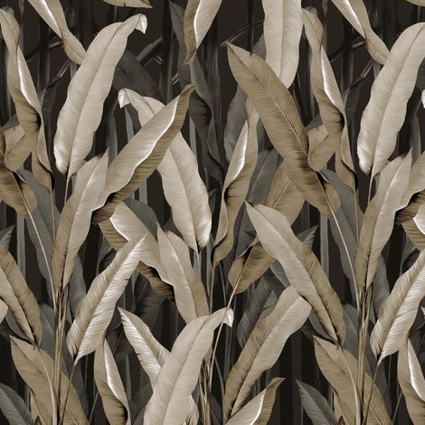 Art for the Home Fototapete Bananenblatt Schwarz 280x400cm