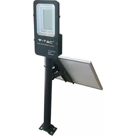 V-TAC VT-ST-200 armatura stradale led 50W autoalimentato nero con pannello solare e telecomando 6000K IP65 – sku 95509