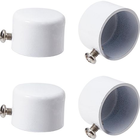 4 embouts de Rideau en Métal Blanc avec Vis 28 mm Embouts de Tringle à Rideau Cylindriques Têtes pour Rideau de Bureau à Domicile Accessoires de Décoration de Tringle Romaine (32.5x22.5 mm) (1/5)