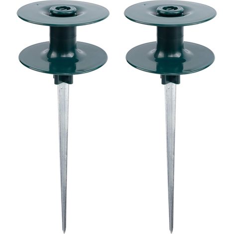Nazalus-Hot Sale-Gartenschlauch-Führungspfahl, robuster, rostfreier Metallpfahl aus Zink, robuste dunkelgrüne drehbare Oberseite, hält den Gartenschlauch aus Blumenbeeten fern, für Pflanzenschutz, 2er