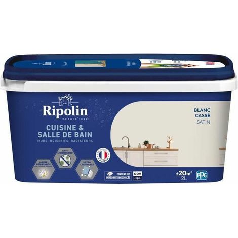 Farbe für Wände, Holzarbeiten, Decken, Heizkörper - RIPOLIN - Küche und Bad - 2 L - Cremeweiß