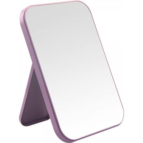 Miroir de maquillage portable de bureau de 20 cm, miroir pliant simple avec support, double usage, montage mural, violet (1/5)