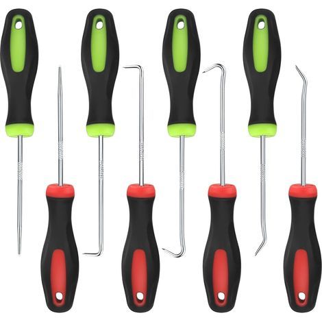 8 piezas de juego de ganchos y destornilladores mecánicos de precisión, ganchos de largo alcance, para recoger y enganchar, púas y ganchos de precisión, herramienta para extraer juntas tóricas (1/5)