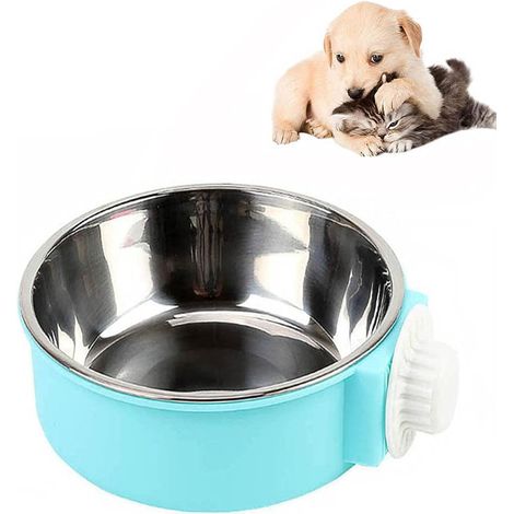 Bol Suspension Amovible 2 à 1 en Acier Inoxydable, Boulon d'alimentation pour Animaux de Compagnie, Utilisé pour Chien, Chat, Petite Cage pour Animaux (1/5)