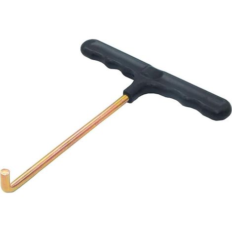 Outil de traction à ressort pour trampoline Crochet en T, outils de trampoline Extracteur de piquets de tente en métal pour crochet en T, outil à main Réglage du crochet en T Kit de traction à ressort (1/5)