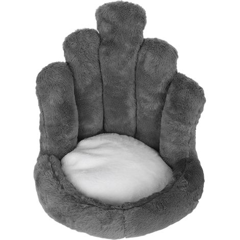 Coussin de chaise à 5 doigts, mignon, doux et épais, coussin de siège Kawaii, dossier confortable, Support de taille, décoration de maison, gris (1/5)