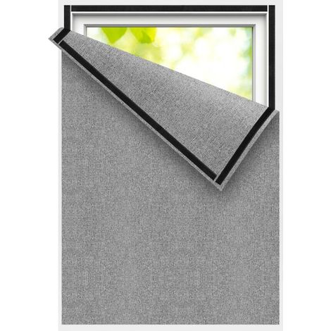 Blackout Window Linen Fabric Anti Heat Blackout Blind Blackout Curtain No Drilling (1/5)