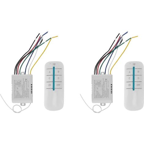 Lampe à 4 voies avec télécommande numérique sans fil, interrupteur marche/arrêt, 220 V EK (1/5)