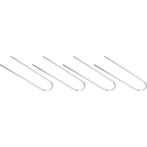 Lot de 4 piquets de jardin en forme de U, en acier inoxydable haute dureté, pour fixer votre pelouse. (1/5)
