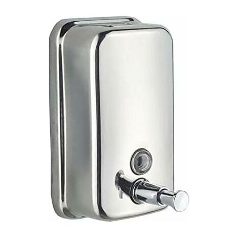 Dispensador de jabón de pared de 500 ml, dispensador de jabón manual de acero inoxidable para baño o cocina, caja de jabón líquido fija (1/5)
