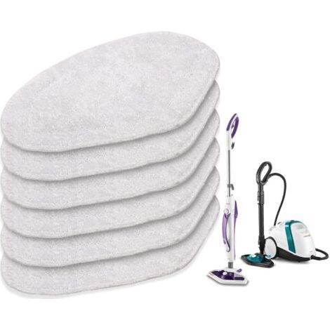 Tampons de rechange réutilisables en microfibre compatibles avec les tampons de recharge lavables pour nettoyeur vapeur POLTI Vaporetto (lot de 6) (1/5)