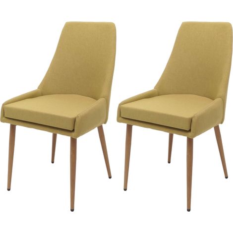 Lote de 2 sillas de comedor HHG-069, silla de cocina silla tapizada, tela/textil (280g/m²) metal, verde