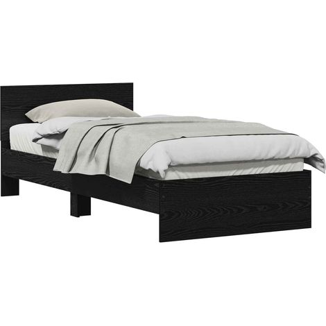 Maison Exclusive - Struttura del letto Rovere Nero 90 x 190 cm Legno multistrato